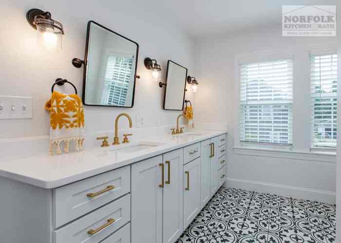 Black white and gold bathroom decor