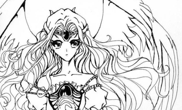 Coloring Pages of Anime Angels Girls