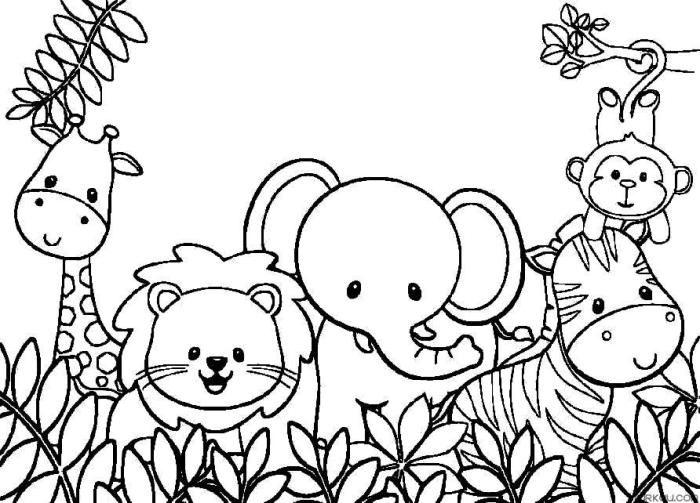 Zoo animals coloring worksheet