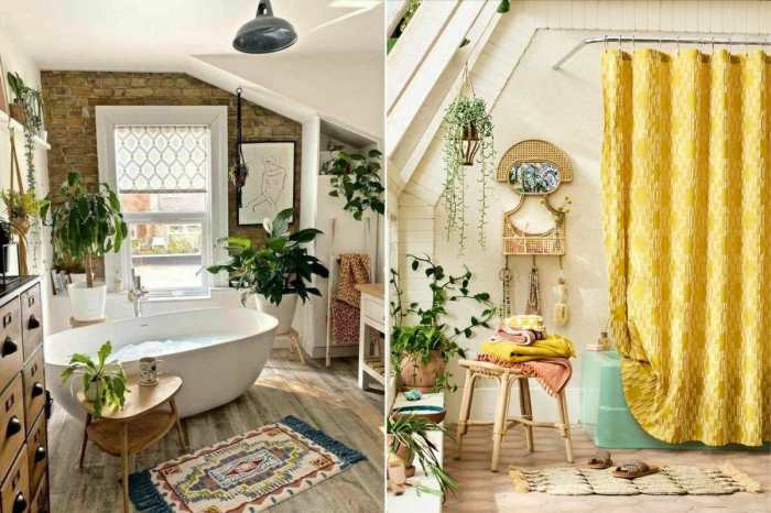 Boho chic bathroom decor