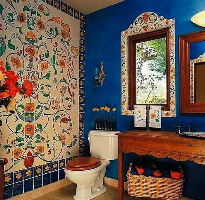 Boho chic bathroom decor