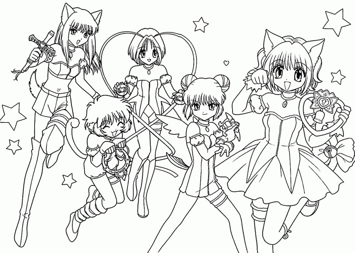 Cute anime coloring pages to print