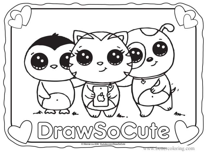 Kawaii animal coloring pages