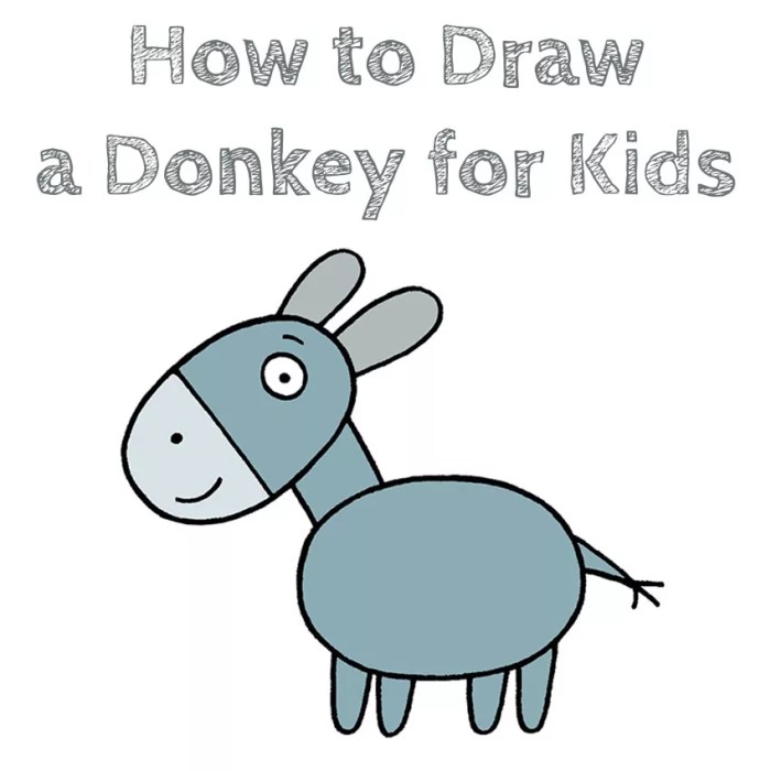 A easy drawing of a donkey