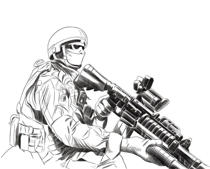 Coloring pages simple easy soldier drawing