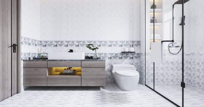 Decor tiles for bathroom wall