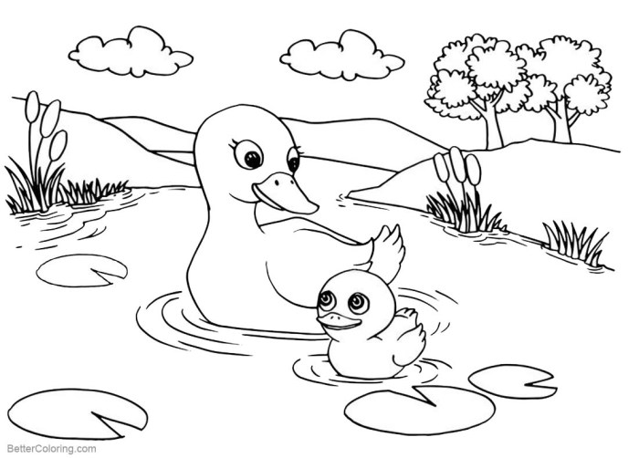 Free pond animal coloring pages