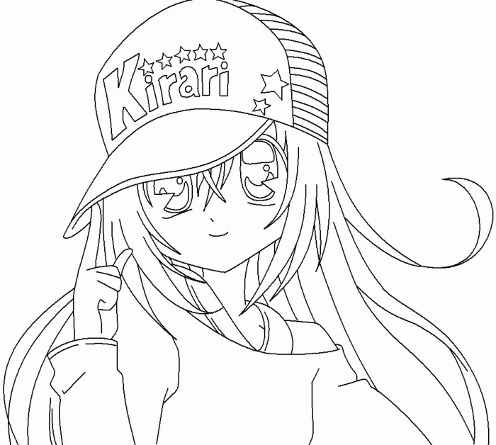 Detailed anime coloring page