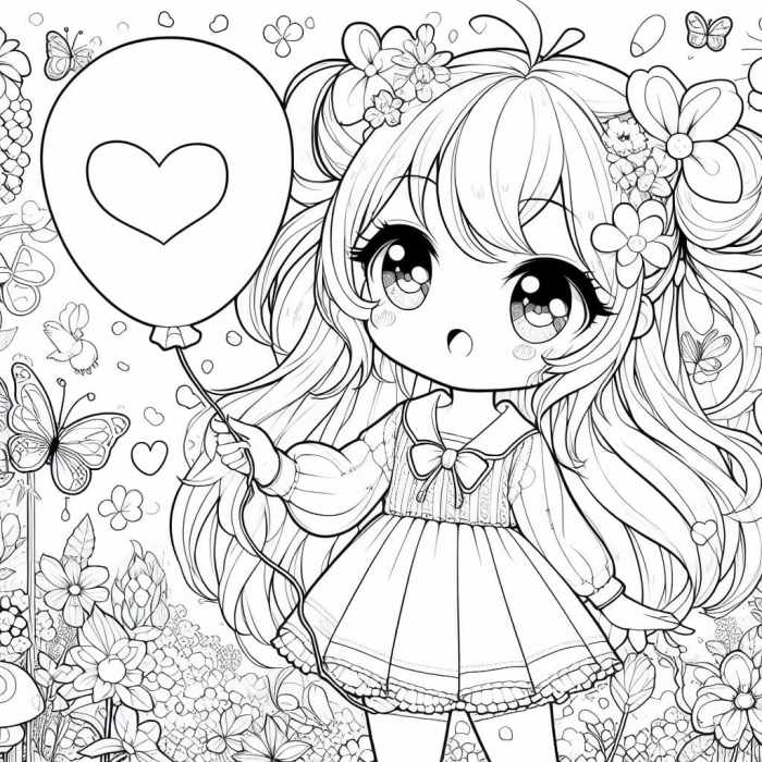 Cute anime coloring pages to print