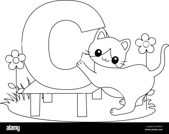 Animal alphabet letters coloring pages