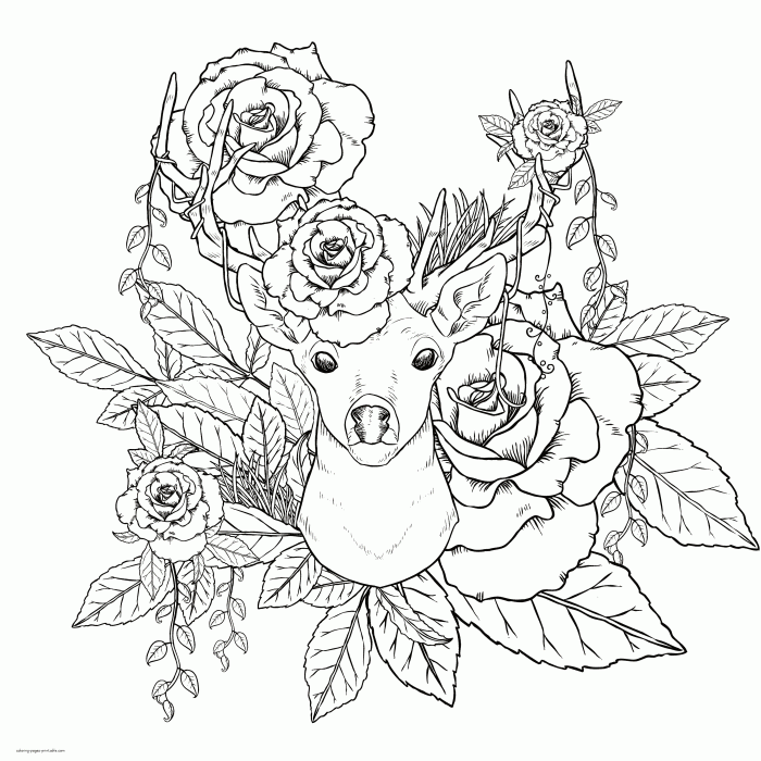 Animal coloring pages for flowers