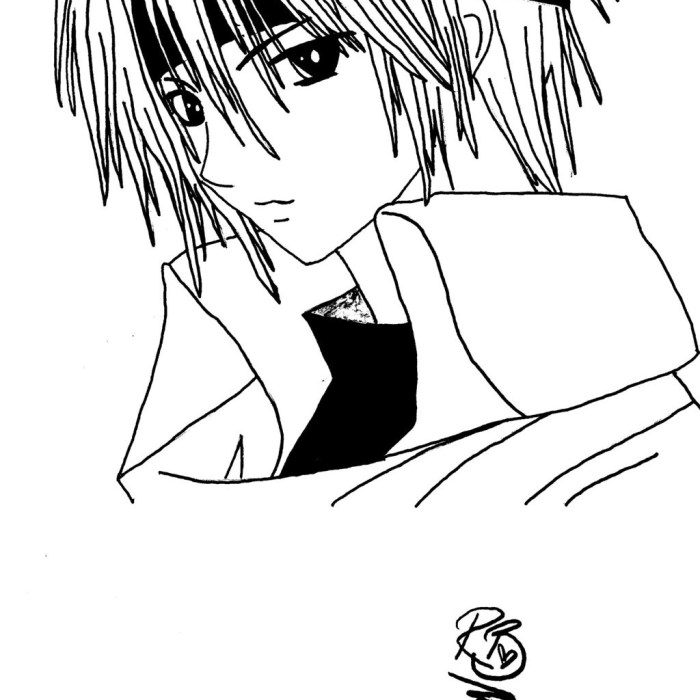 Free coloring printable anime boy