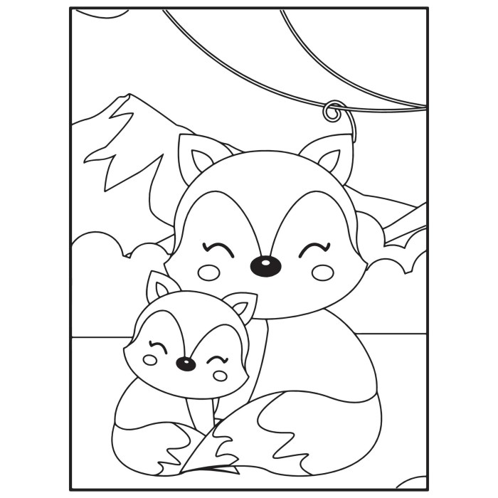 Kawaii animal coloring pages