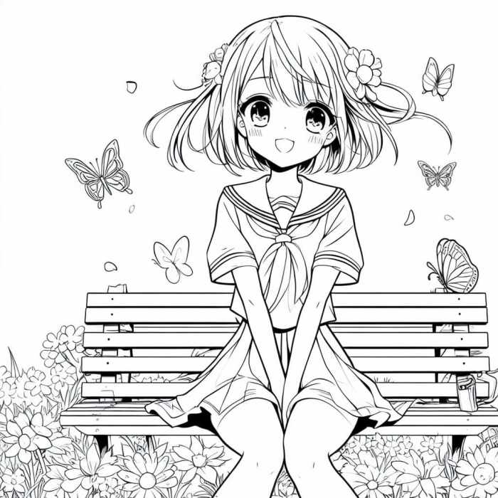 Cute couple animes coloring pages