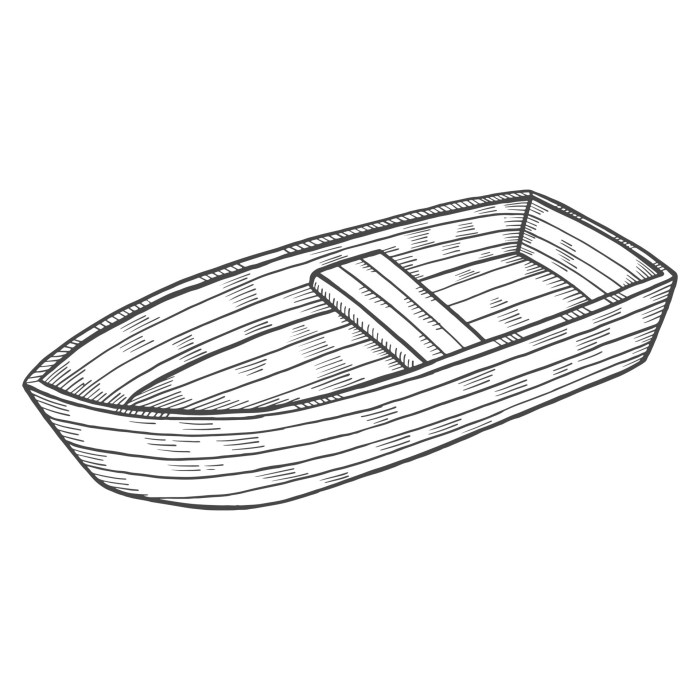 Wood boat drawing easy