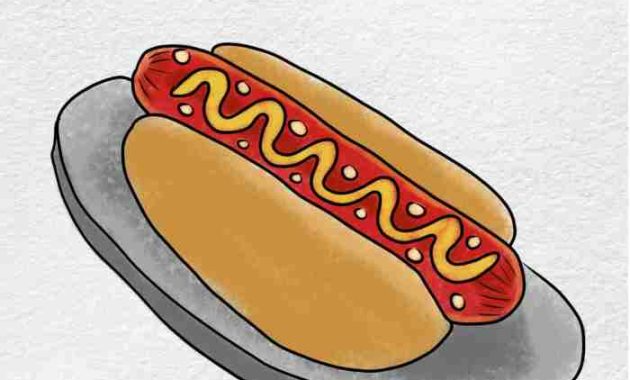 Easy Drawing of Hot Dogs A Simple Guide