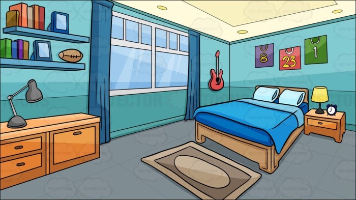 Animate bedroom drawing easy with vanity