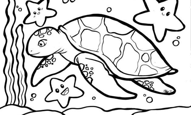 Free Coloring Pages of Animals Sea Turtle