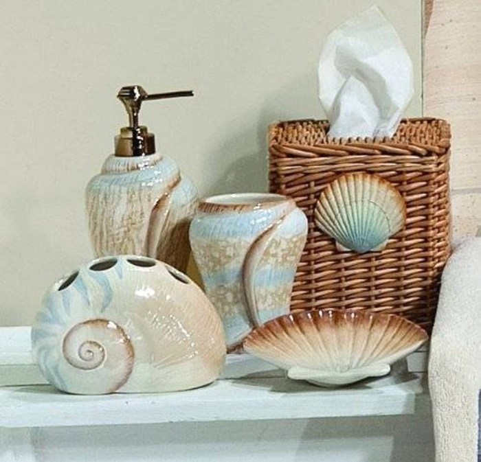 Seashell decor for bathroom