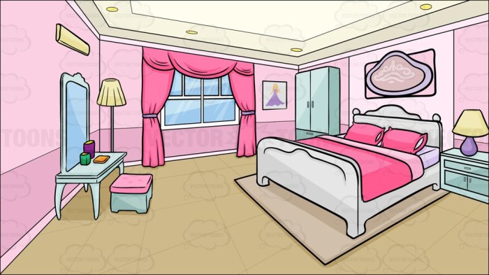 Animate bedroom drawing easy with vanity