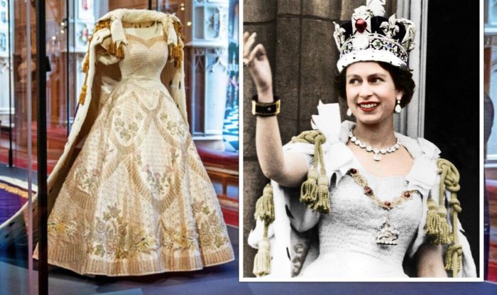 Coronation queen elizabeth wedding dress