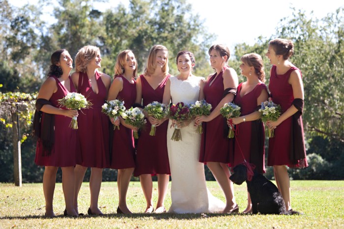 Burgundy short dresses for wedding