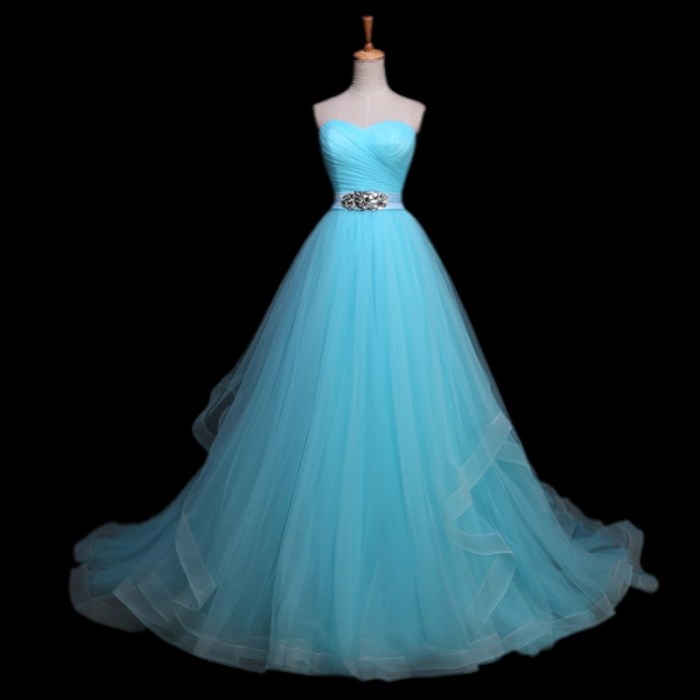 Bride light blue wedding dress