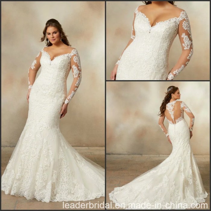 Cheap plus size wedding dresses with sleeves