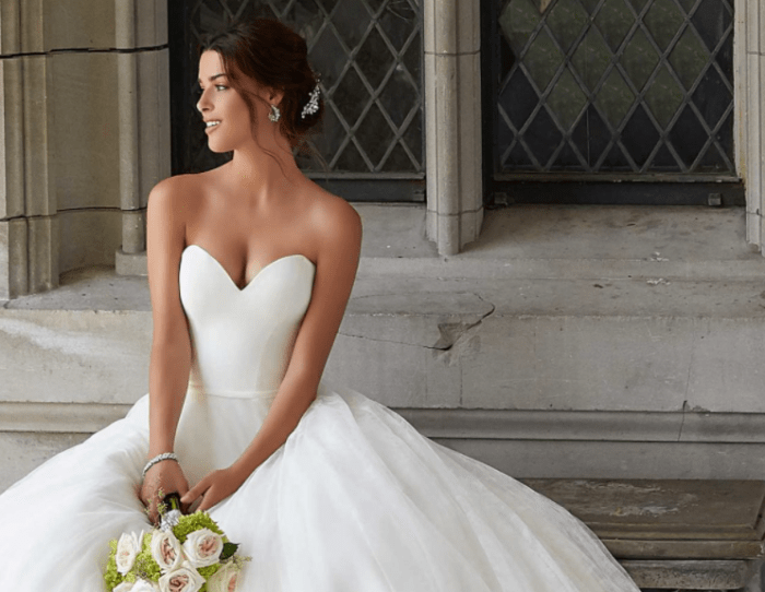 Aline strapless wedding dress