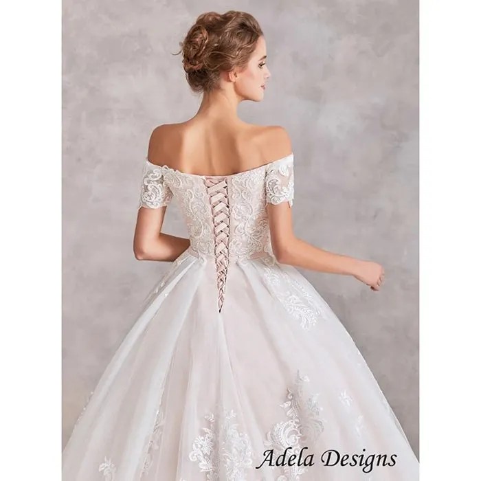 Corset lace up back wedding dresses