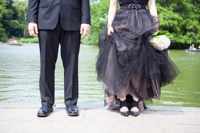 Black shoes for wedding dress