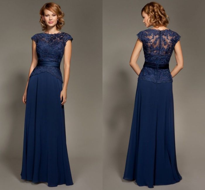 Blue wedding dress lace