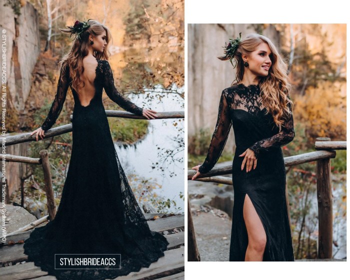 Black wedding dresses for bride