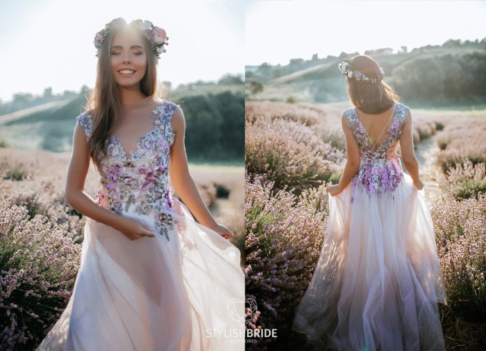 Bride purple wedding dress